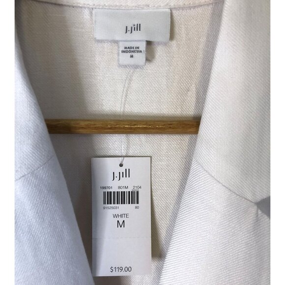 NWT J. Jill Sleeveless Duster Vest Women's M Linen Blend Lagenlook Minimalist - Picture 3 of 7